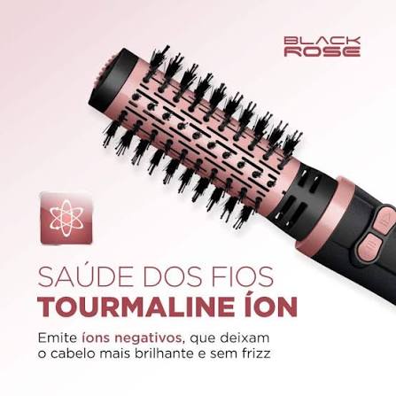Escova Rotativa Black Rose Mondial: saúde dos fios